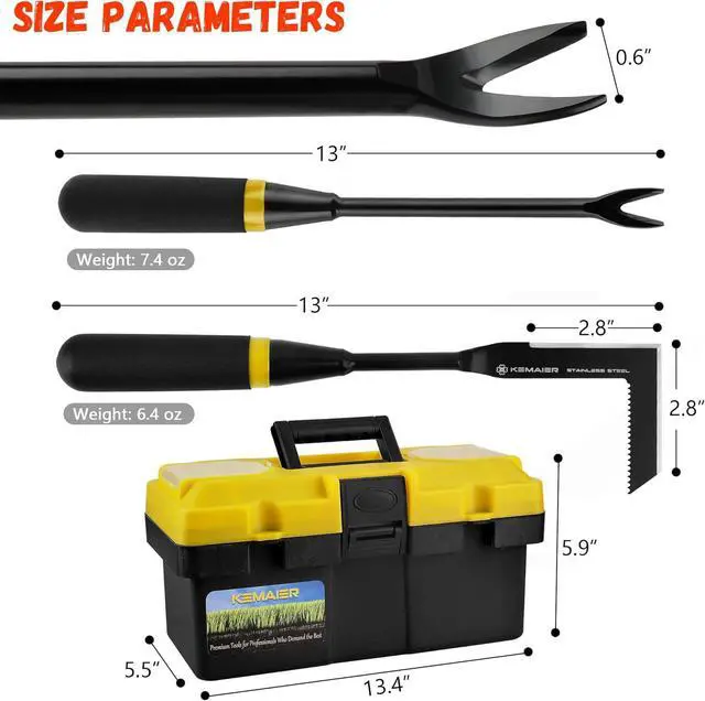 Alt view image 3 of 6 - 7 - Piece Gardening Tools Set, Stainless Steel Tools, Heavy duty Hand with a Toolbox, Suitable for Planting and Weeding, Gifts Women Men Black