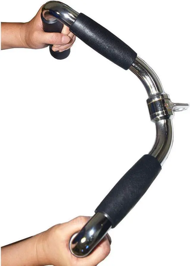 Alt view image 3 of 7 - Barbell Multi-Exerciser Cable Attachment For Machines, Lat Pull Down Bar Machine Attachments, Tricep Press Bar, Revolving Straight Curl Pulldown with Rotating & Rubber Handle Grips  M -