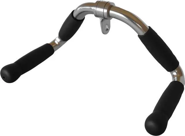 Alt view image 4 of 7 - Barbell Multi-Exerciser Cable Attachment For Machines, Lat Pull Down Bar Machine Attachments, Tricep Press Bar, Revolving Straight Curl Pulldown with Rotating & Rubber Handle Grips  M -