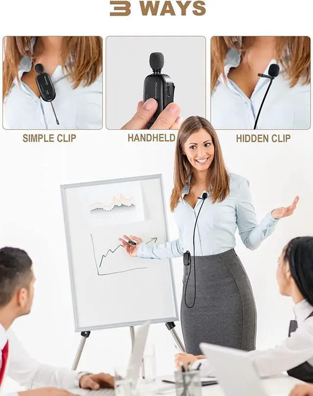 Alt view image 4 of 6 - Wireless Lapel Microphone for Computer, USB lavalier Mic System MacBook, Android, PC, Laptop, Speaker, Zoom Meeting, Teacher Podcasting, Vlog, YouTube, Conference, Vocal Recording  Black -