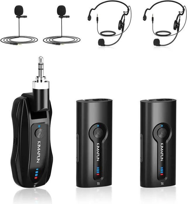 Main image of Wireless Lavalier Microphone System, Wireless 2.4GHz Lapel Mics Handheld Mic 2 in 1 for Teaching, Teachers, Speech, Tour Guiding, Speaker, Amplifier, PA System, Broadcast, KM-G70(2TX1RX)