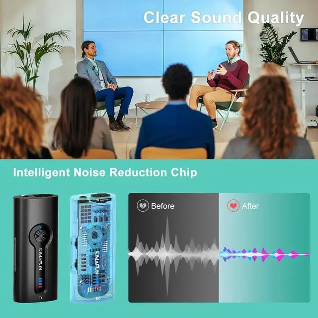 Alt view image 3 of 7 - Wireless Lavalier Microphone System, Wireless 2.4GHz Lapel Mics Handheld Mic 2 in 1 for Teaching, Teachers, Speech, Tour Guiding, Speaker, Amplifier, PA System, Broadcast, KM-G70(2TX1RX)