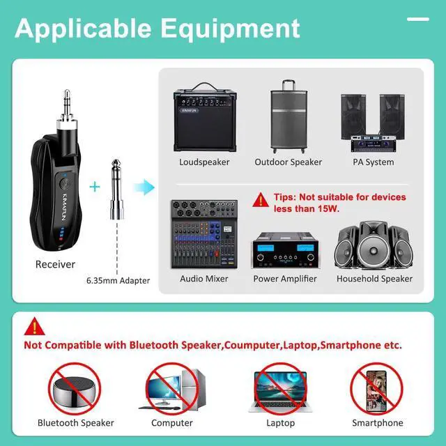 Alt view image 7 of 7 - Wireless Lavalier Microphone System, Wireless 2.4GHz Lapel Mics Handheld Mic 2 in 1 for Teaching, Teachers, Speech, Tour Guiding, Speaker, Amplifier, PA System, Broadcast, KM-G70(2TX1RX)