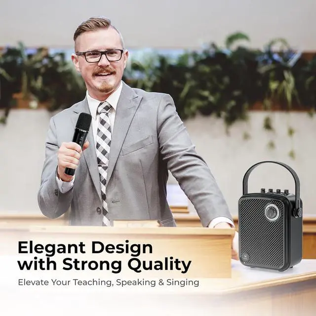 Alt view image 4 of 7 - Wireless Voice Amplifier with Microphone, Portable PA Speaker System, 70W Bluetooth 5.3 Karaoke Machine for Teachers, Public Speaking, Events, Singing, Parties, Supports Guitar, Headphone - S100