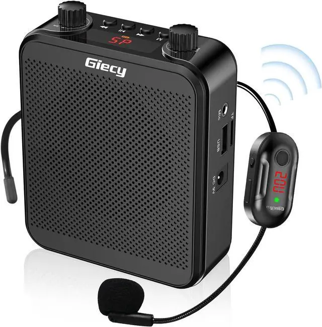 Main image of 30W Portable Voice Amplifier with Wireless Microphone Headset, 2800mAh Rechargeable PA System Speaker Personal Speech Power Amplifiers Loudspeaker for Teachers/Metting/Tour Guide  Graphite -