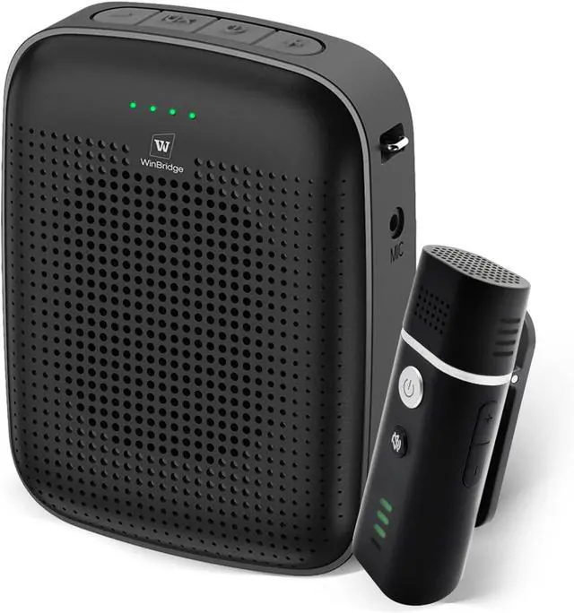Main image of Voice Amplifier with Wireless Lapel Microphone - Personal Megaphone for Teachers, 15W Portable Mini Bluetooth PA System and Clip-on Lavalier Mic Classroom, Speech, Yoga, Tour Guide A006 Black Small
