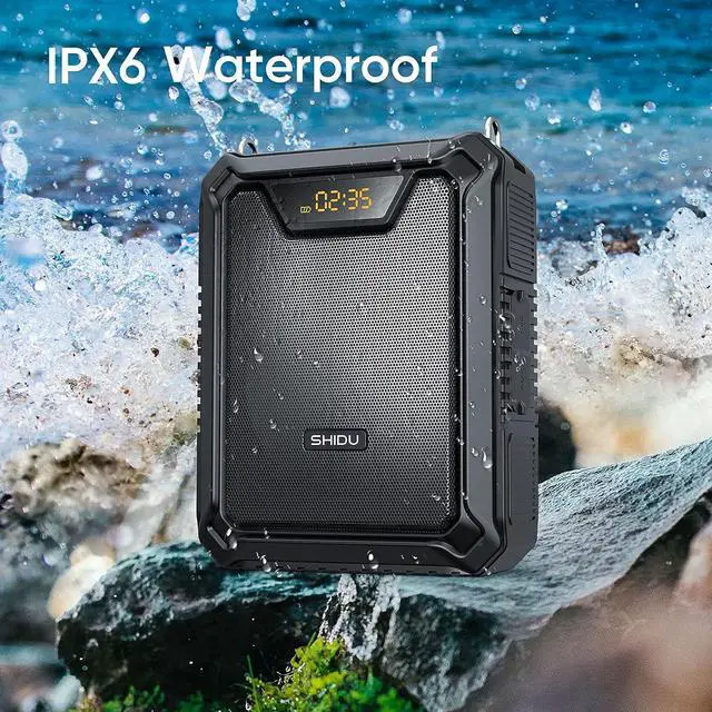 Alt view image 5 of 7 - 30W Voice Amplifier with Wireless Microphone, IPX6 Waterproof & Wired Microphone Bluetooth Speaker Personal Megaphone for Teachers Meeting Speech Outdoors-M1000 Black M1000-1