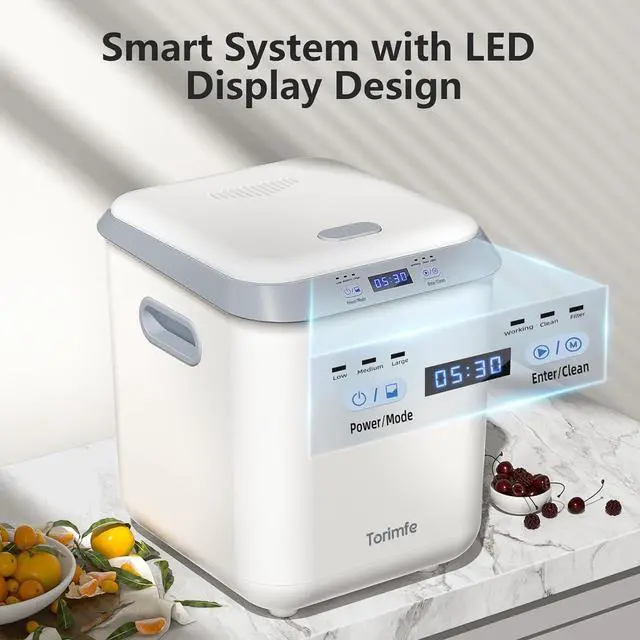Alt view image 5 of 7 - Electric Composter for Kitchen: Smart Compost Bin Outdoor/Indoor, Odorless/Auto-Cleaning/Intelligent LED Display, 2.5L Auto Garbage Disposal Home Countertop Composting Bin, Turn Waste into Fertilizer