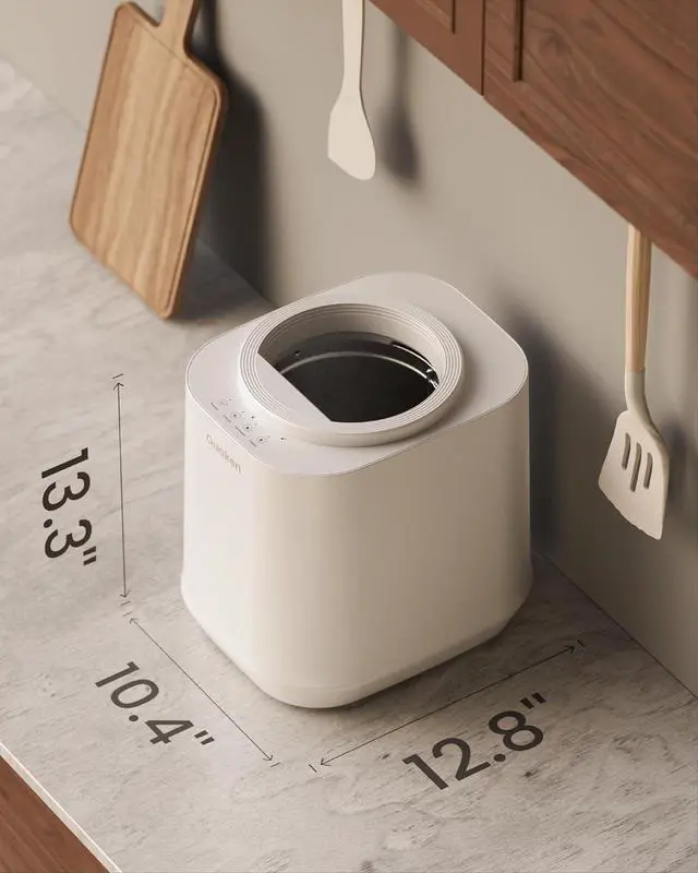 Alt view image 2 of 7 - Electric Composter for Kitchen, 4L Smart Countertop Compost Bin, Odorless | Low Noise Auto-Cleaning Turn Food Waste into Fertilizer Within 3 Hrs  White -