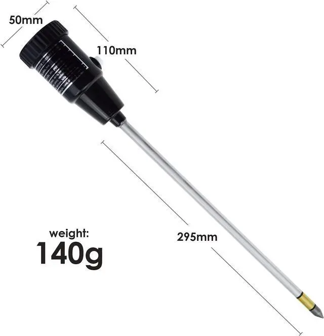 Alt view image 6 of 7 - Soil PH Meter, Moisture Sensor Tester Gardening Tool Kits for Plant, Tree, Great Garden, Lawn, Farm, Indoor & Outdoor Use 295mm Long Electrode Meter -