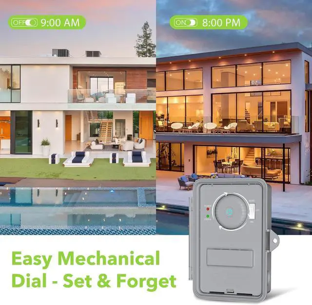 Alt view image 7 of 7 - Pool Pump Timer, Outdoor Indoor Smart Wi-Fi Timer Box, 2HP 40A Max, 120, 240, 277 VAC, for Pump, Water Heater, Fans, SPA, Compatible with Phone, Alexa, Google Assistant, ETL Listed Crey -