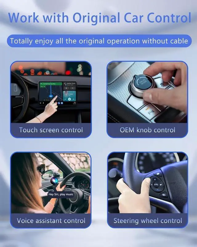 Alt view image 5 of 7 - Wireless Carplay Adapter 2025 Ai Box for iPhone & Android Auto with Netflix YouTube Supports TF card Dongle Plug and Play Easy Setup Carplay Video entertainment box for iOS 10+ and cars after 2015 Car