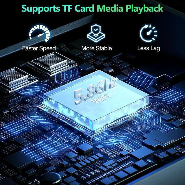 Alt view image 5 of 7 - Wireless Carplay Adapter with Netflix YouTube TF Card Plug & Play, Wireless AI Box Car Play Adapter & Android Auto Dongle Easy to Setup, Fits for OEM Wired CarPlay Cars