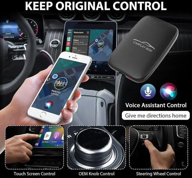 Alt view image 6 of 7 - Wireless Carplay Adapter 2025 Netflix YouTube Ai Box for iPhone & Android with Netflix YouTube TF Card Dongle Plug and Play Easy Setup Carplay Magic Video Box for iOS 10+ and Cars After 2015 Car
