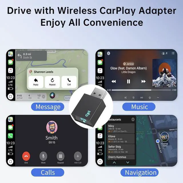 Alt view image 6 of 7 - Wireless CarPlay Adapter for iPhone,Mini USB Carplay Adapters Plug and Play Low Latency,Convert Wired to Wireless Apple CarPlay Adapter for Cars 2016+,Compatible iOS 10+,Bluetooth 5.X+Wi-Fi 5.8GHz