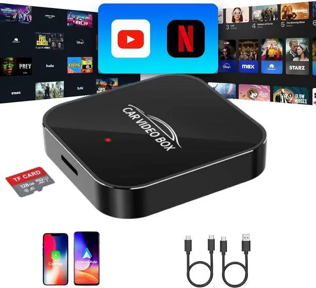Main image of 5 in 1 Wireless CarPlay Adapter with Netflix YouTube, 2025 New Apple CarPlay and Android Auto Wireless Adapter Magic CarPlay Ai Box Streaming Video for iPhone/Android and Cars After 2015 Car