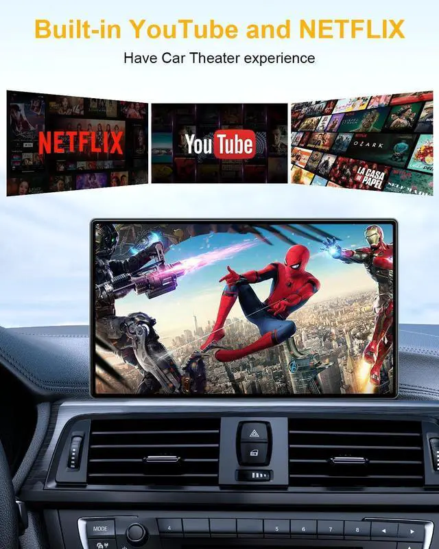 Alt view image 2 of 7 - 2025 Upgraded Wireless CarPlay Adapter Support Netflix/YouTube/TF Card, 5-in-1 Android Auto Wireless Adapter and Apple CarPlay Wireless, Magic Ai Box for Cars from 2016 & iPhone iOS10+
