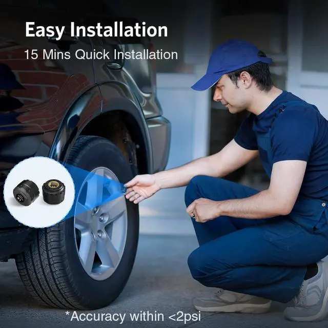 Alt view image 7 of 7 - TM2 RV Tire Pressure Monitoring System, Tire Pressure Monitor with Solar Charge, TPMS with 4 Sensors(Max. 10) & 6 Alarm Modes, New Updated w/Color LCD Display, 0-87PSI for RV/Trailer/Truck/SUV