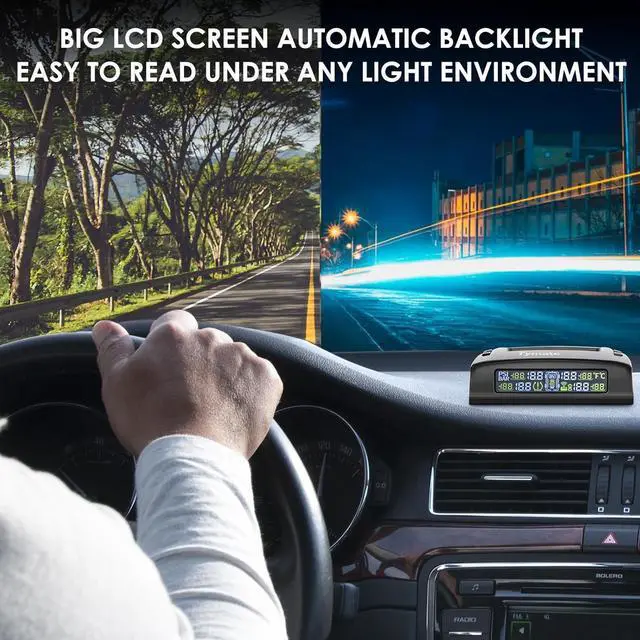 Alt view image 6 of 7 - TM2 RV Tire Pressure Monitoring System, Tire Pressure Monitor with Solar Charge, TPMS with 4 Sensors(Max. 10) & 6 Alarm Modes, New Updated w/Color LCD Display, 0-87PSI for RV/Trailer/Truck/SUV