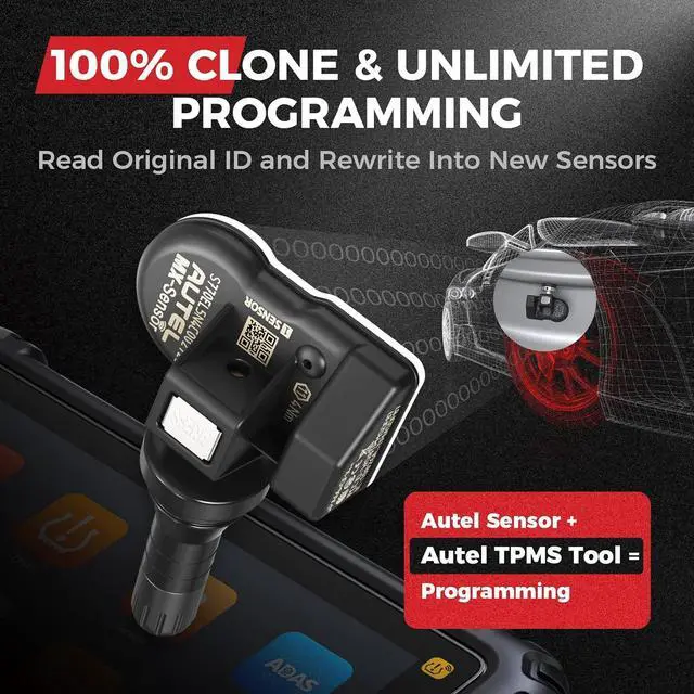 Alt view image 4 of 7 - TPMS Sensors Set of 4, MX Sensor 2 in 1 for Tire Pressure, 315MHz + 433MHz Press-in OE-Level (Rubber Stem) TPMS Sensor Programmed by TS408S TS508 TS508WF MP900TS MS906 PRO-TS Scanner