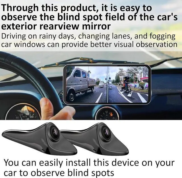 Alt view image 2 of 7 - car Blind spot Camera and car Blind spot Display System, Blind spot Driving Recorder, Blind spot Assistance, Blind spot Monitoring BSM, Camera Monitoring System CMS, HD Night Vision