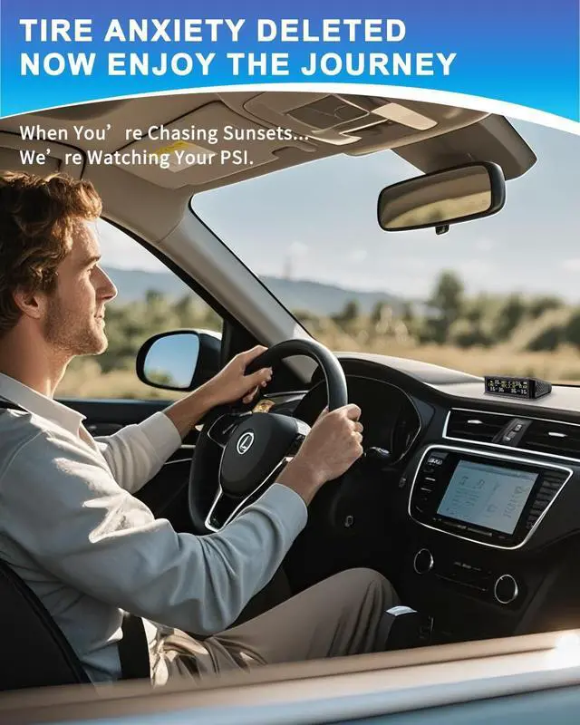 Alt view image 7 of 7 - 6-Wheel RV Tire Pressure Monitoring System (TPMS) - 6 Sensors & 6 Alarm Modes | 0-144 PSI ±1.5PSI, Solar/USB Charging | for Dually Trucks & Heavy-Duty Trailers