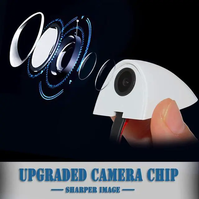 Alt view image 2 of 6 - 2PCs Car Door Blind Spot Side View Camera, Self-Adhesive Screw-Free, Mini Style, Support Upside Down Flip Image, 92° Angle Blindspot Camera for Pickup Trucks SUVs Vans RVs Trailers - White