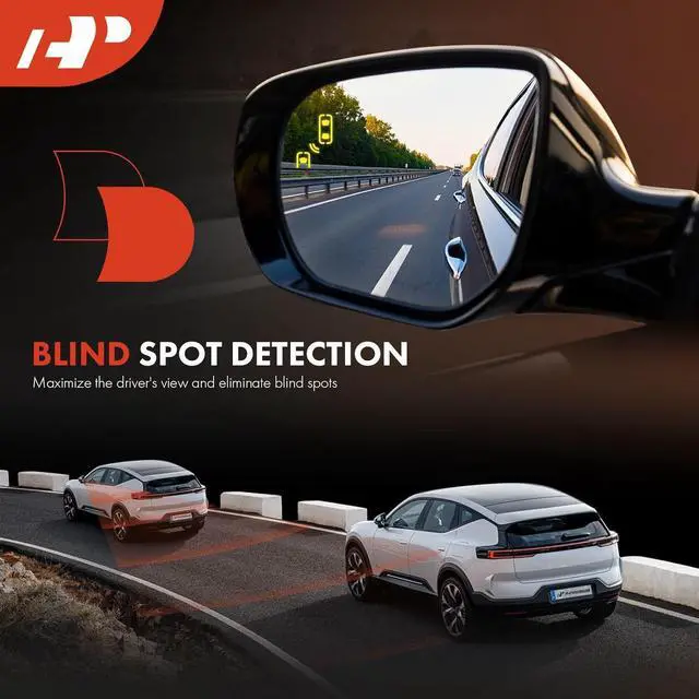 Alt view image 7 of 7 - Driver Side Power Door Mirror Compatible with Toyota Prius 2016-2022, Prius Prime 2017-2022, Prius AWD-e 2019-2022 - Heated Manual Folding with Blind Spot Detection White (Paint to Match)