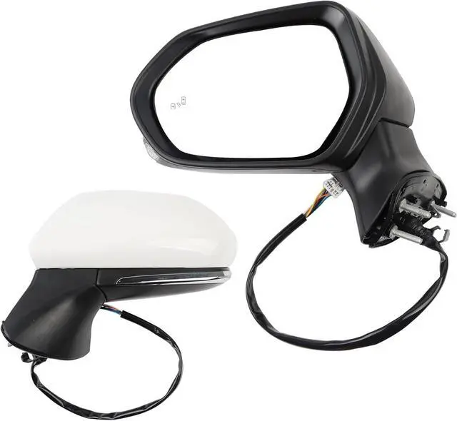 Main image of Driver Side Mirror Compatible with Toyota Camry 2018-2024 with Heated Turn Signal Blind Spot Detection BSM Left Side View Door Mirror Assembly White Replaces# TO1320368 87940-06840 7Pins