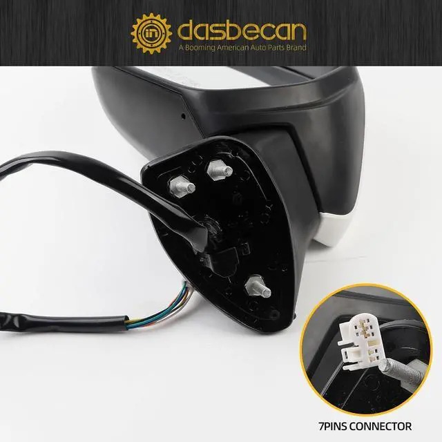 Alt view image 4 of 7 - Driver Side Mirror Compatible with Toyota Camry 2018-2024 with Heated Turn Signal Blind Spot Detection BSM Left Side View Door Mirror Assembly White Replaces# TO1320368 87940-06840 7Pins