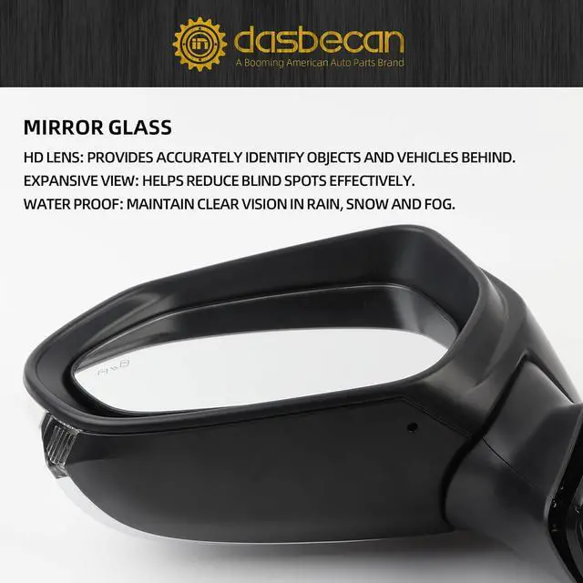 Alt view image 5 of 7 - Driver Side Mirror Compatible with Toyota Camry 2018-2024 with Heated Turn Signal Blind Spot Detection BSM Left Side View Door Mirror Assembly White Replaces# TO1320368 87940-06840 7Pins