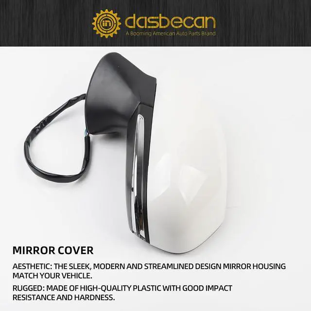 Alt view image 6 of 7 - Driver Side Mirror Compatible with Toyota Camry 2018-2024 with Heated Turn Signal Blind Spot Detection BSM Left Side View Door Mirror Assembly White Replaces# TO1320368 87940-06840 7Pins