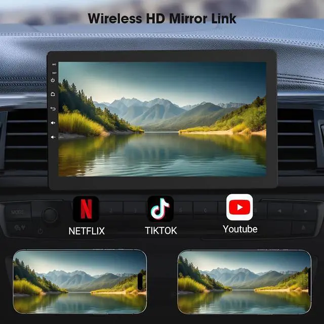 Alt view image 6 of 7 - 10.1 Inch Rotatable Carplay Screen for Car and Android Auto,Single Din Car Stereo with 1080P Backup Camera,Touch Screen GPS Navigation,Bluetooth,Voice Control