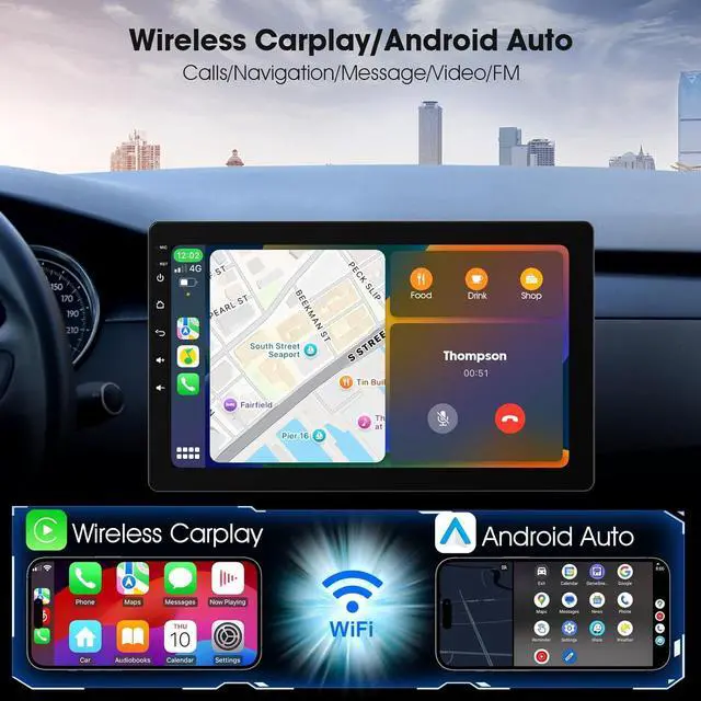 Alt view image 3 of 7 - 10.1 Inch Rotatable Carplay Screen for Car and Android Auto,Single Din Car Stereo with 1080P Backup Camera,Touch Screen GPS Navigation,Bluetooth,Voice Control
