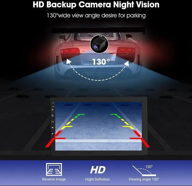 Alt view image 7 of 7 - 10.1 Inch Rotatable Carplay Screen for Car and Android Auto,Single Din Car Stereo with 1080P Backup Camera,Touch Screen GPS Navigation,Bluetooth,Voice Control