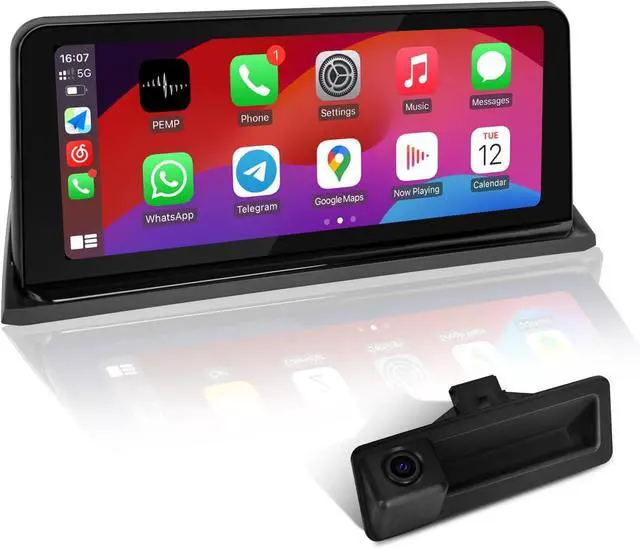 Main image of Linux Vertical Screen E70 E71 Wired and Wireless CarPlay Retrofit Android Auto Mirror Link Car Screen for BMW X5 X6 CIC(2010-2012) with a 720P AHD Reverse Camera