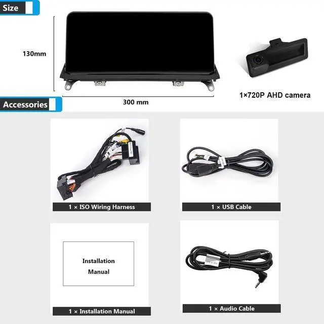 Alt view image 7 of 7 - Linux Vertical Screen E70 E71 Wired and Wireless CarPlay Retrofit Android Auto Mirror Link Car Screen for BMW X5 X6 CIC(2010-2012) with a 720P AHD Reverse Camera