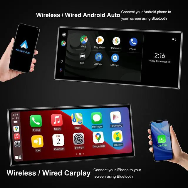 Alt view image 3 of 6 - Linux 12.3" Ultra-Thin Screen E70 E71 Wired and Wireless CarPlay Retrofit Android Auto, 1920 x 720 Display Mirror Link Car Radio Bluetooth Video Player Screen for BMW X5 X6 CIC(2010-2012)