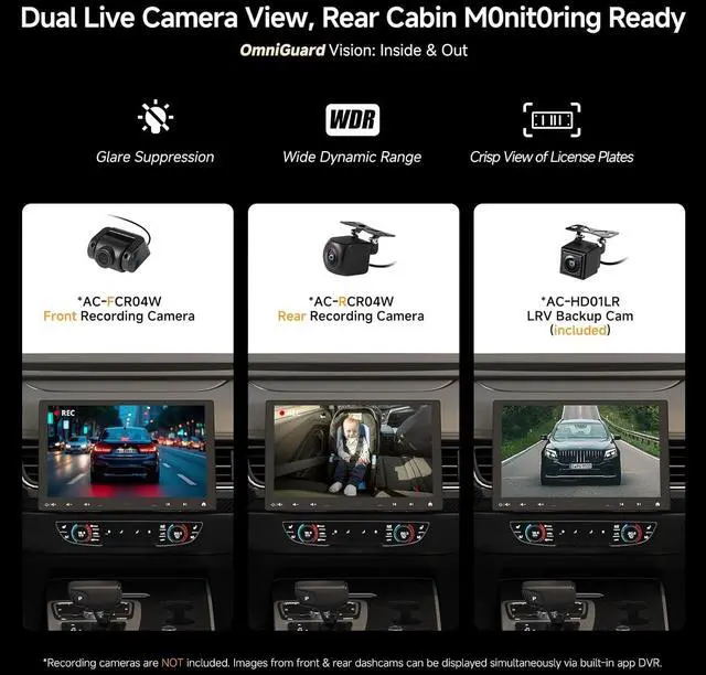 Alt view image 4 of 7 - [10" QLED]  Android Double-DIN & Single-DIN Adaptive Car Stereo with Floating Screen, 4G LTE, Wi-Fi/BT/USB, Wireless CarPlay&Android Auto, AI-Chat, 4G+32G, DSP/SCVC/LRV, Backup Camera