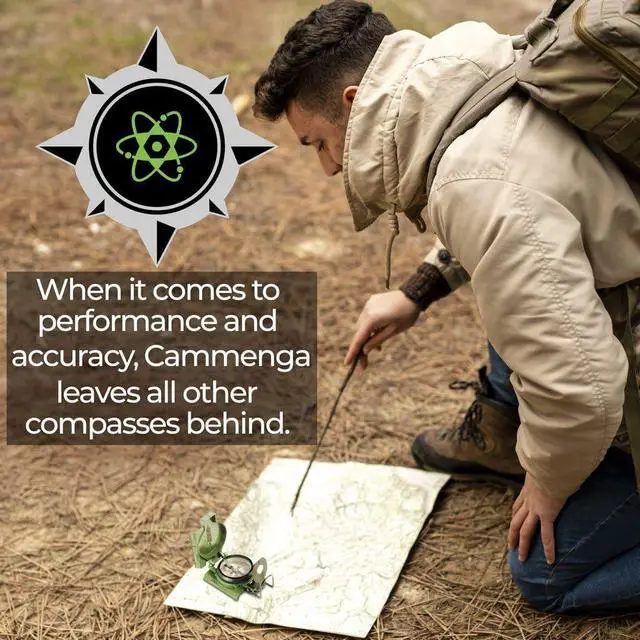 Alt view image 6 of 7 - Official US Military Tritium Lensatic Compass, Accurate Waterproof Hand Held Compasses with Pouch for Hiking Camping Navigation Survival Backpacking Orienteering