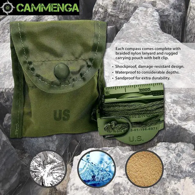 Alt view image 5 of 7 - Official US Military Tritium Lensatic Compass, Accurate Waterproof Hand Held Compasses with Pouch for Hiking Camping Navigation Survival Backpacking Orienteering