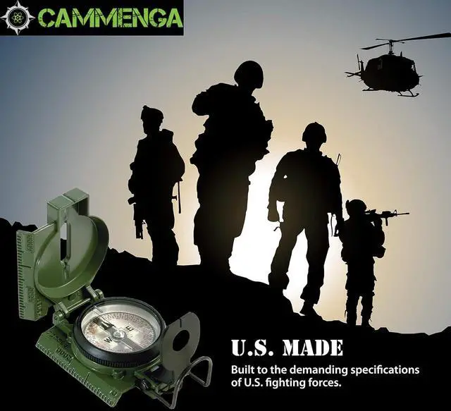 Alt view image 4 of 7 - Official US Military Tritium Lensatic Compass, Accurate Waterproof Hand Held Compasses with Pouch for Hiking Camping Navigation Survival Backpacking Orienteering