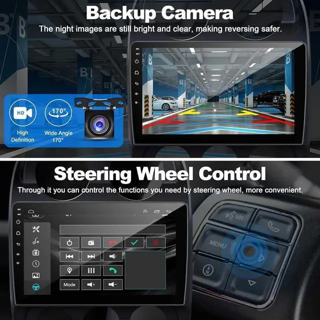 Alt view image 4 of 7 - [4+64G] Android 13 Car Stereo for Jeep Compass Patriot 2010-2016 Support Wireless Carplay&Android Auto, 10.1 inch IPS Touchscreen Patriot Radio with GPS, WiFi, Bluetooth FM Radio