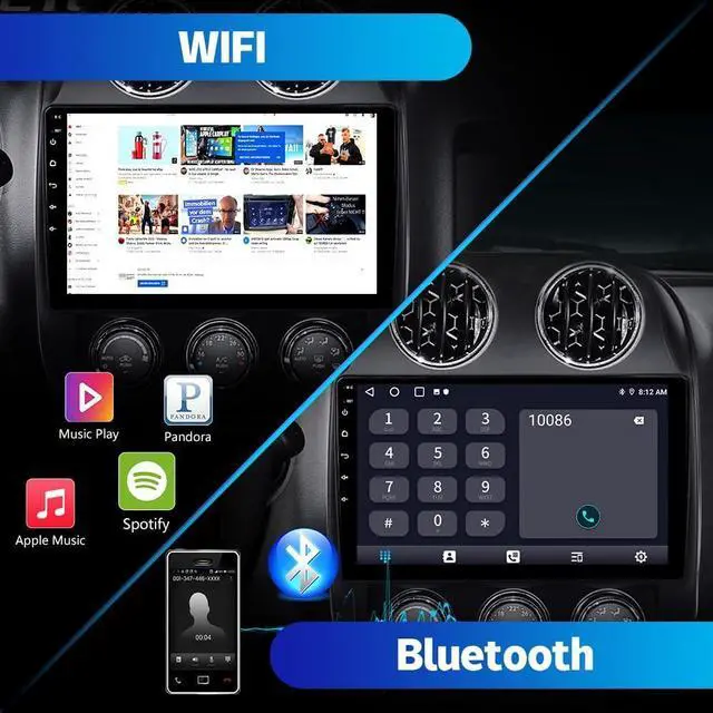 Alt view image 4 of 7 - [2G+32G] Android 13 Car Radio Stereo for Jeep Patriot Compass 2010-2016 10.1 Touch Screen with Wireless CarPlay Android Auto/SWC/Bluetooth/WiFi + AHD Backup Camera
