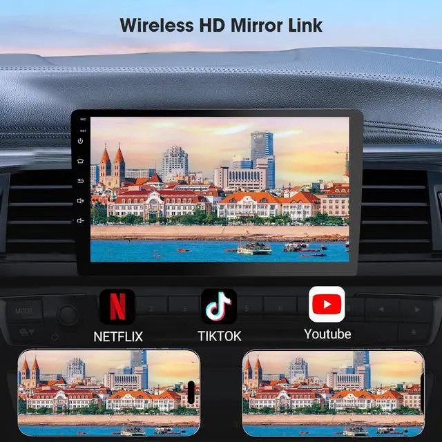 Alt view image 6 of 7 - Wireless Double Din Car Stereo with Apple CarPlay/Android Auto,Carplay Screen for Car,Voice Control with Backup Camera,Bluetooth,Navigation, Mirror Link (10.1 Inch)