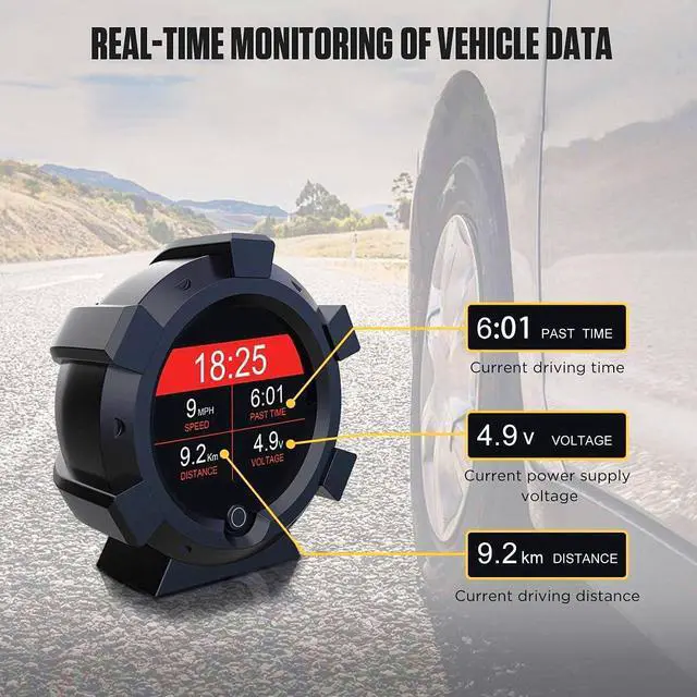 Alt view image 6 of 7 - X95 GPS Speedometer MPH Digital Car Inclinometer Level & Angle Slope Meter Gauge, Head Up Display Automotive Bevel Tilt Gauges for Off-Road Vehicle