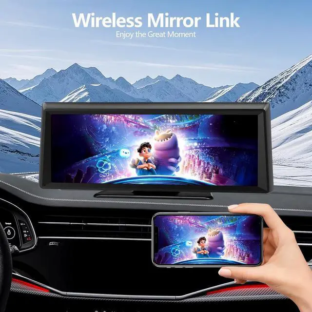 Alt view image 3 of 7 - Wireless Carplay Screen for Car 2K Dash Cam, 8.1" HD Portable Car Stereo with Carplay & Android Auto, 1080P Backup Camera, Mirror Link/Bluetooth/GPS Navigation/Satellite Radio for All Vehicles
