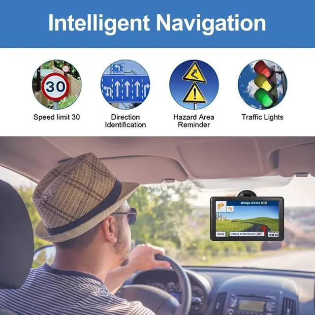 Alt view image 4 of 7 - GPS Navigator for Car Truck RV, 9-inch High-Definition Touch Screen2025 Maps (Free Lifetime Updates), Support Voice Turn Direction Guidance/Speed and Red Light Warning/Custom Truck Routing