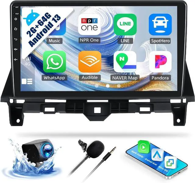 Main image of 2G+64G Android Car Stereo for Honda Accord 8th 2008-2013 with Wireless Carplay Android Auto Mirror Link 10.1 inch Touchscreen Car Radio with GPS Navigation WiFi 26UI Bluetooth FM Backup Camera MIC