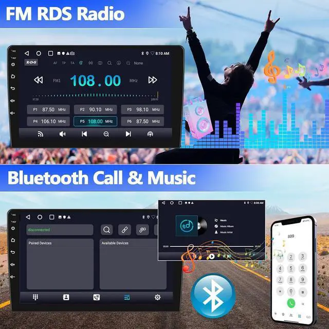 Alt view image 4 of 7 - 2G+64G Android Car Stereo for Honda Accord 8th 2008-2013 with Wireless Carplay Android Auto Mirror Link 10.1 inch Touchscreen Car Radio with GPS Navigation WiFi 26UI Bluetooth FM Backup Camera MIC